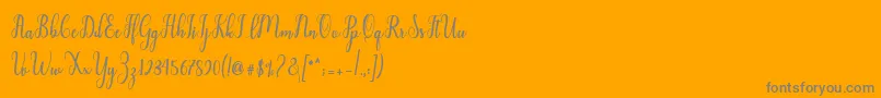 Liontine Script-Schriftart – Graue Schriften auf orangefarbenem Hintergrund