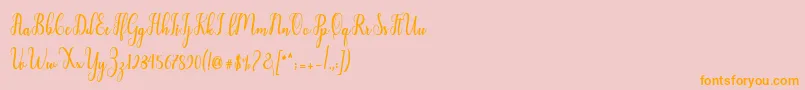 Liontine Script Font – Orange Fonts on Pink Background