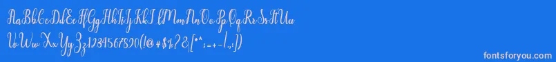 Fonte Liontine Script – fontes rosa em um fundo azul