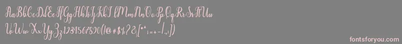 Liontine Script-Schriftart – Rosa Schriften auf grauem Hintergrund