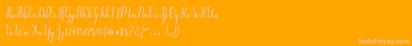 Liontine Script-Schriftart – Rosa Schriften auf orangefarbenem Hintergrund