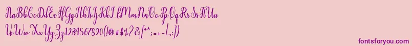 Liontine Script-Schriftart – Violette Schriften auf rosa Hintergrund