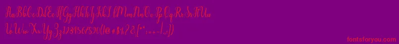 Liontine Script Font – Red Fonts on Purple Background