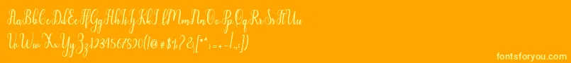 Liontine Script-Schriftart – Gelbe Schriften auf orangefarbenem Hintergrund