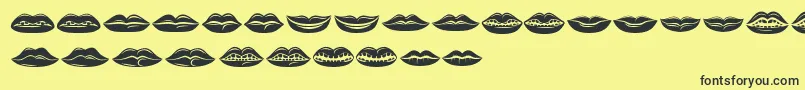 Fonte Lippen – fontes pretas em um fundo amarelo