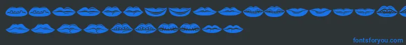 Lippen Font – Blue Fonts on Black Background
