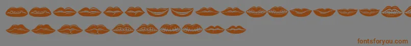 Lippenフォントについての詳細 フォントLippen – 茶色の文字が灰色の背景にあります。