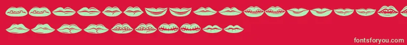 Lippen Font – Green Fonts on Red Background