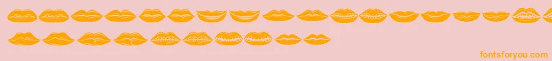 Lippen Font – Orange Fonts on Pink Background