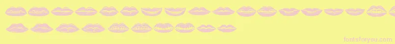 Lippen Font – Pink Fonts on Yellow Background