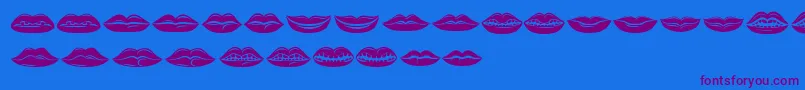 Lippenフォントについての詳細 フォントLippen – 紫色のフォント、青い背景