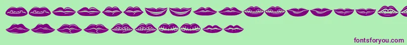 Lippen Font – Purple Fonts on Green Background