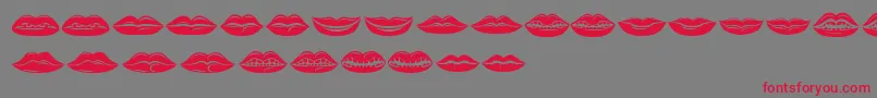 Lippen Font – Red Fonts on Gray Background