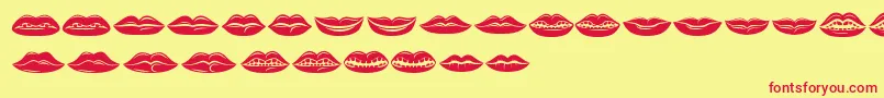 Lippen Font – Red Fonts on Yellow Background