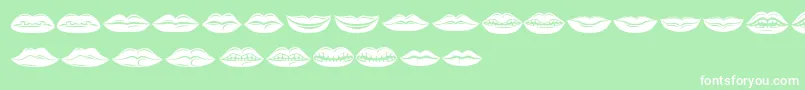 Lippen Font – White Fonts on Green Background