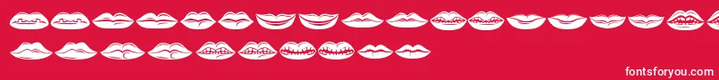 Czcionka Lippen – białe czcionki na czerwonym tle