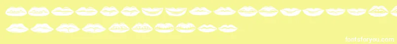 Lippen Font – White Fonts on Yellow Background