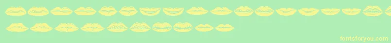 Lippen Font – Yellow Fonts on Green Background