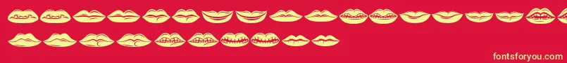 Lippen Font – Yellow Fonts on Red Background