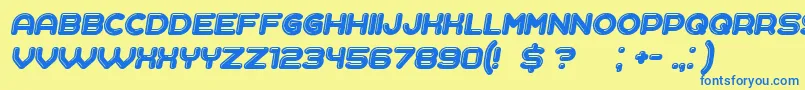 Liquid Italic Font – Blue Fonts on Yellow Background