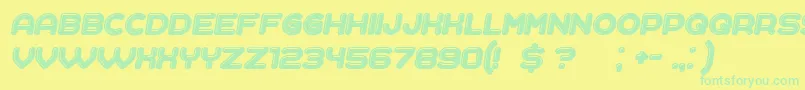 Liquid Italic Font – Green Fonts on Yellow Background