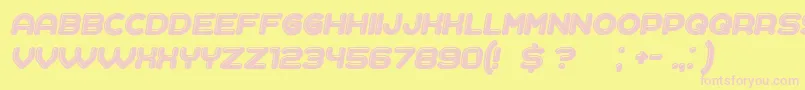 Liquid Italic Font – Pink Fonts on Yellow Background