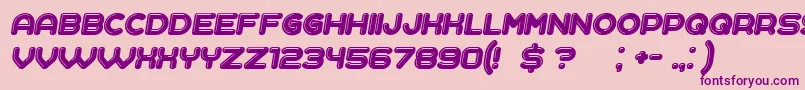 Fonte Liquid Italic – fontes roxas em um fundo rosa