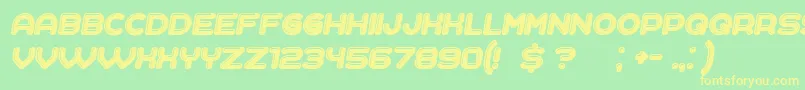 Liquid Italic Font – Yellow Fonts on Green Background