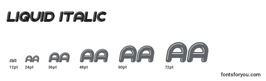 Liquid Italic Font Sizes