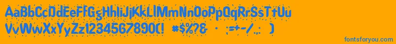 Liquid Font – Blue Fonts on Orange Background