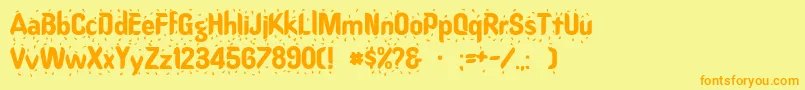 Liquid Font – Orange Fonts on Yellow Background