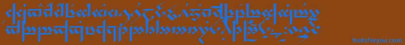 Lisätietoja Noldor-fontista Noldor-fontti – siniset fontit ruskealla taustalla