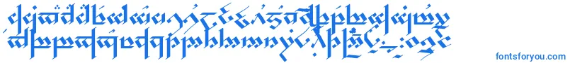 フォントNoldor – 白い背景に青い文字