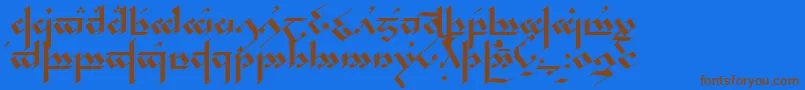 Noldor Font – Brown Fonts on Blue Background