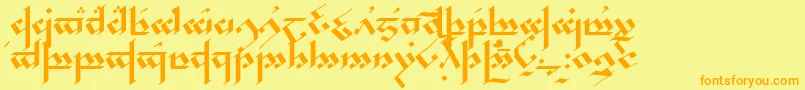 Noldor Font – Orange Fonts on Yellow Background