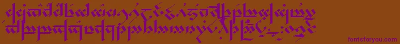 Noldor Font – Purple Fonts on Brown Background
