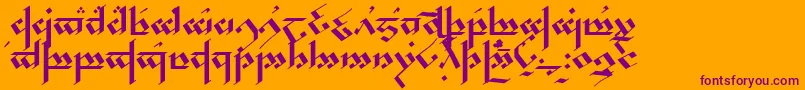 Noldor Font – Purple Fonts on Orange Background