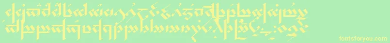 Noldor Font – Yellow Fonts on Green Background