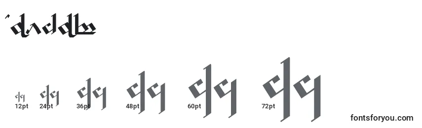 Größen der Schriftart Noldor