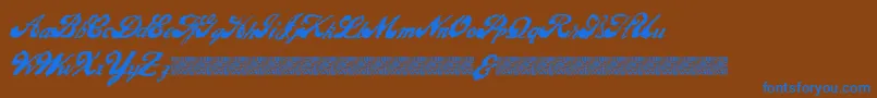 LiquidMagic Font – Blue Fonts on Brown Background