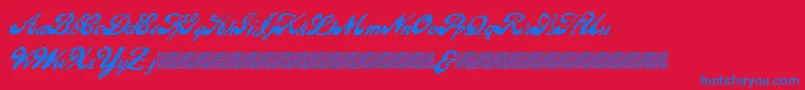 LiquidMagic Font – Blue Fonts on Red Background