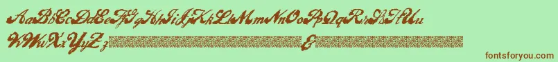 フォントLiquidMagic – 緑の背景に茶色のフォント