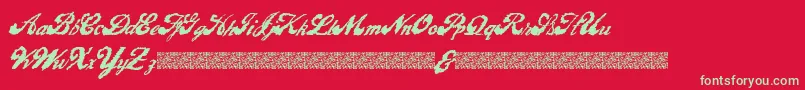 LiquidMagic Font – Green Fonts on Red Background