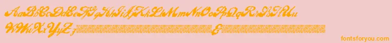 LiquidMagic-Schriftart – Orangefarbene Schriften auf rosa Hintergrund