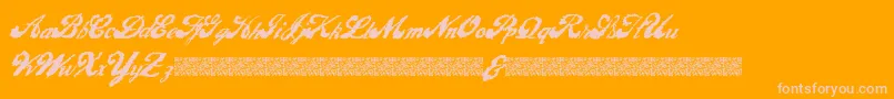 LiquidMagic-Schriftart – Rosa Schriften auf orangefarbenem Hintergrund