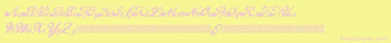 LiquidMagic-Schriftart – Rosa Schriften auf gelbem Hintergrund