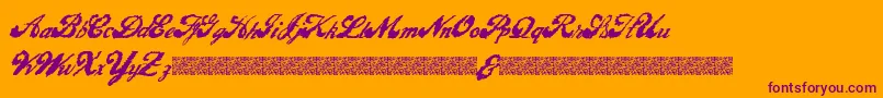 LiquidMagic Font – Purple Fonts on Orange Background