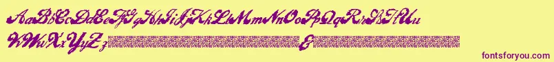 LiquidMagic Font – Purple Fonts on Yellow Background