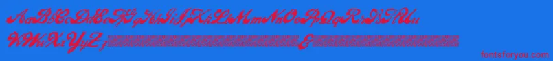 LiquidMagic Font – Red Fonts on Blue Background