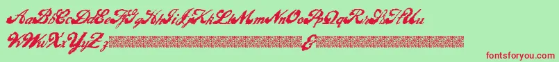 LiquidMagic-fontti – punaiset fontit vihreällä taustalla